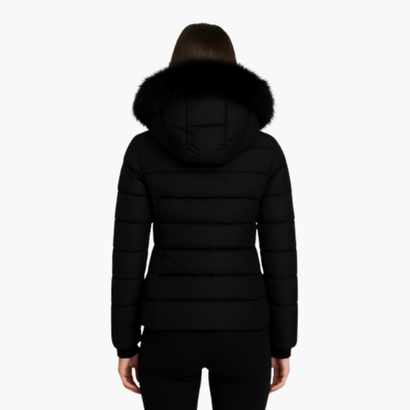 Women’s Hooded Puffer Jacket with Faux Fur – Modern Look & Added Warmth