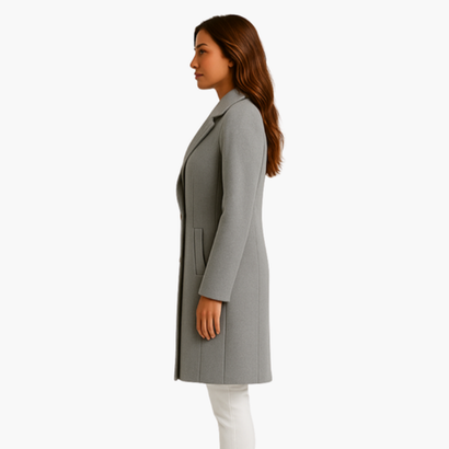 Women’s Elegant Long Coat – Double-Breasted, Chic & Timeless