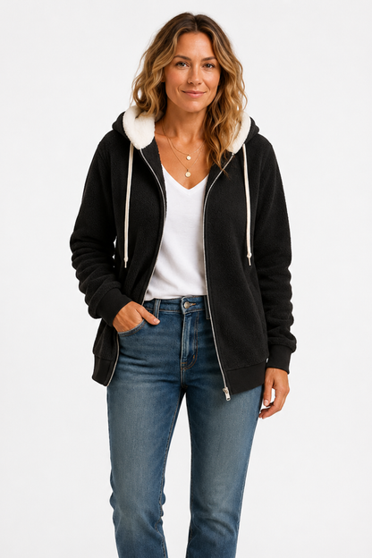 Women’s fleece-lined hooded jacket comfort & relaxed style