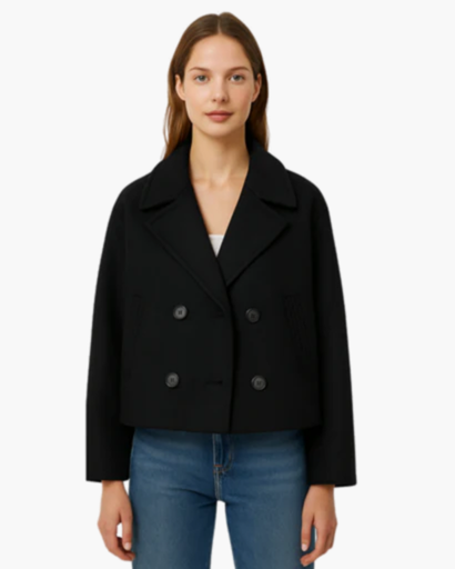 Women's short double-breasted cotton jacket — chic & modern
