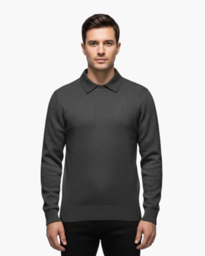Men's shirt collar sweater — minimalist elegance and modern comfort