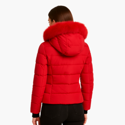 Women’s Hooded Puffer Jacket with Faux Fur – Modern Look & Added Warmth