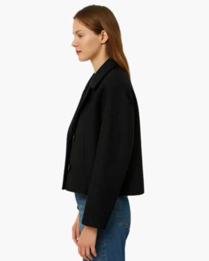 Women's short double-breasted cotton jacket — chic & modern