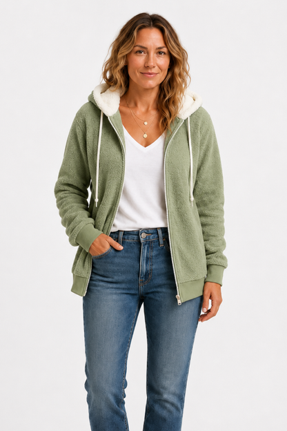 Women’s fleece-lined hooded jacket comfort & relaxed style