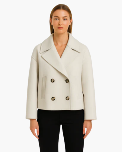 Women's short double-breasted cotton jacket — chic & modern