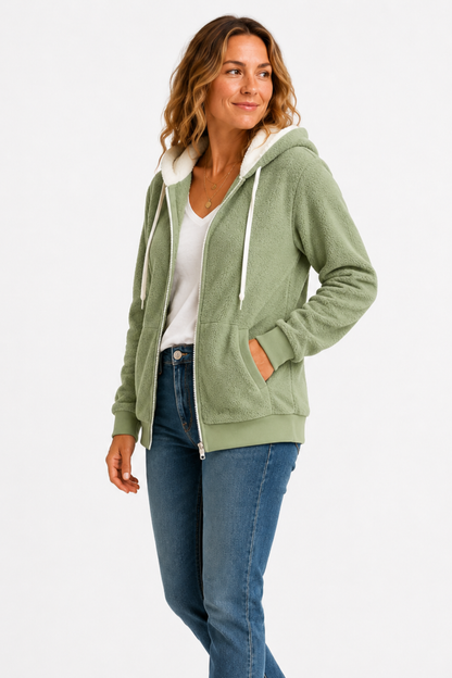 Women’s fleece-lined hooded jacket comfort & relaxed style