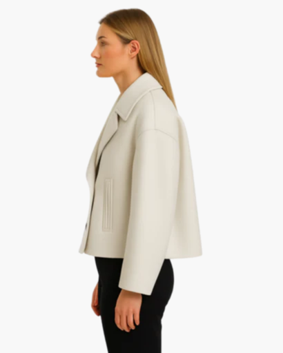 Women's short double-breasted cotton jacket — chic & modern