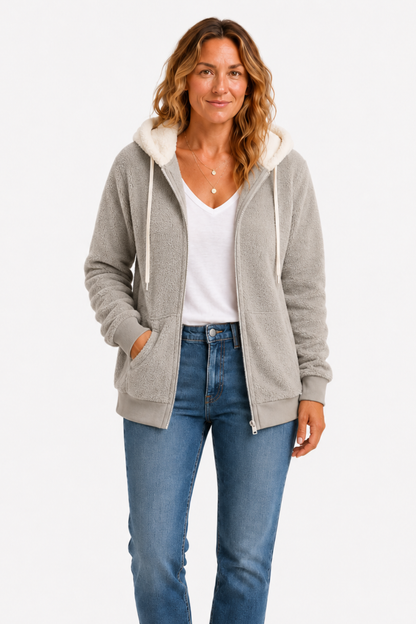 Women’s fleece-lined hooded jacket comfort & relaxed style