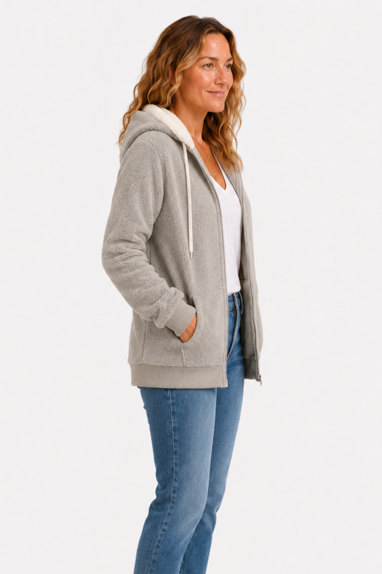Women’s fleece-lined hooded jacket comfort & relaxed style