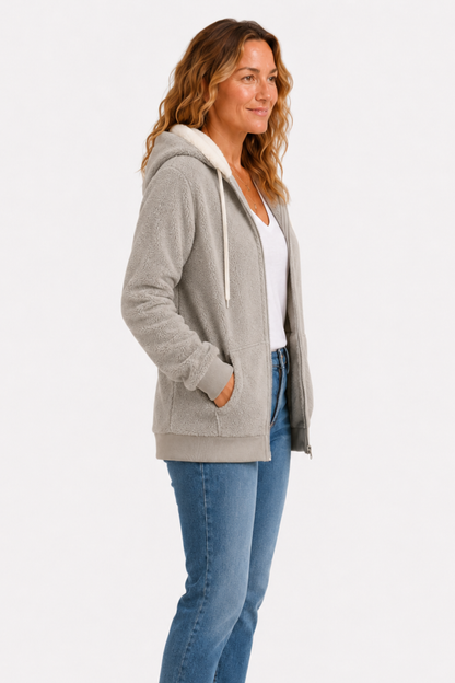 Women’s fleece-lined hooded jacket comfort & relaxed style