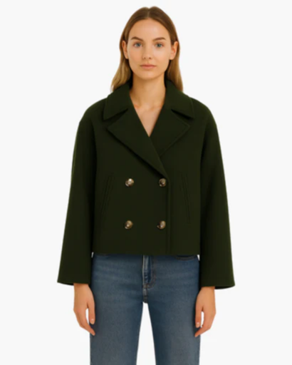 Women's short double-breasted cotton jacket — chic & modern