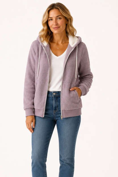 Women’s fleece-lined hooded jacket comfort & relaxed style