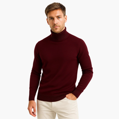 Men’s Turtleneck Sweater - Virgin Wool - Classic Design - Comfortable Fit