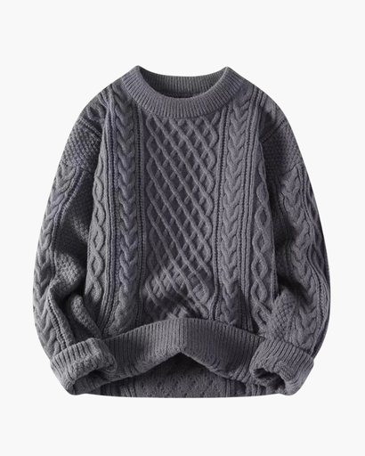 Unisex cable-knit sweater – classic knitted look & cozy warmth
