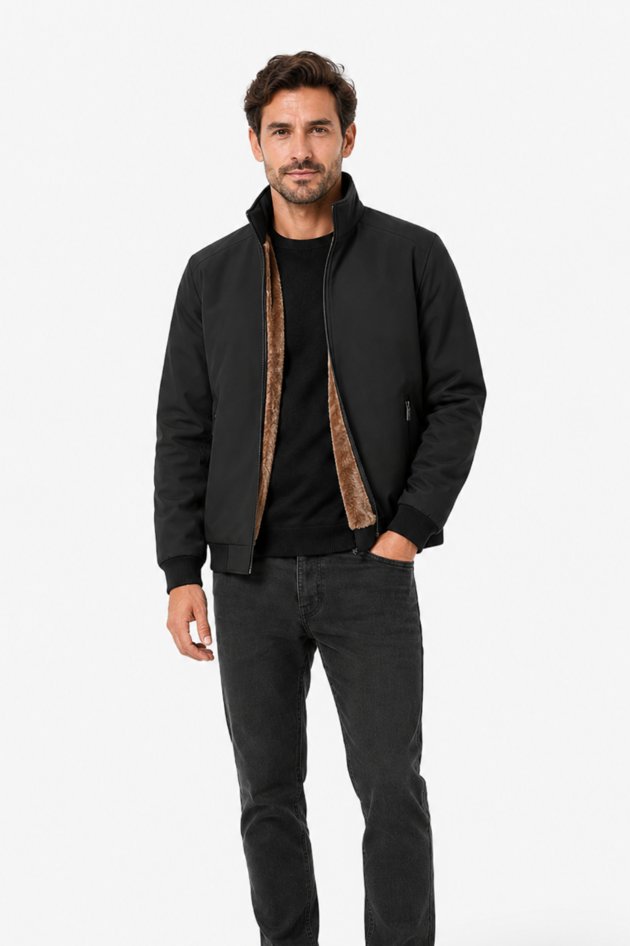 Men’s winter jacket with fleece lining warm and comfortable
