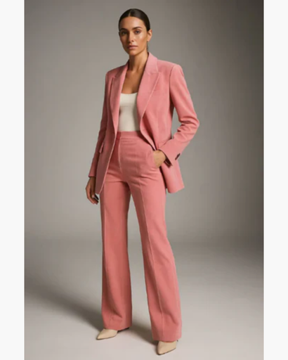 Women's suit set — blazer with elegant straight-cut trousers