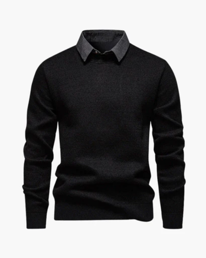 Men's shirt collar sweater — minimalist elegance and modern comfort