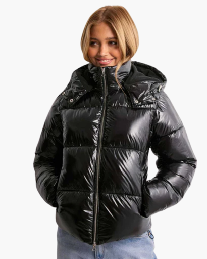 Women's shiny padded jacket — warm, comfortable and elegantly modern
