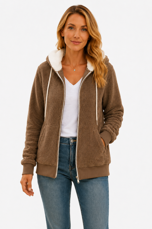 Women’s fleece-lined hooded jacket comfort & relaxed style