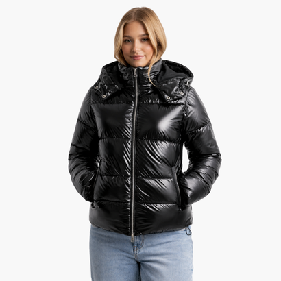 Women's shiny padded jacket — warm, comfortable and elegantly modern