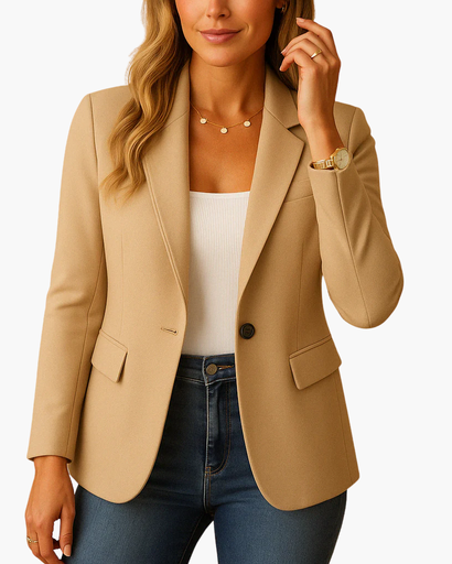 Women’s tailored-collar blazer with one-button fastening