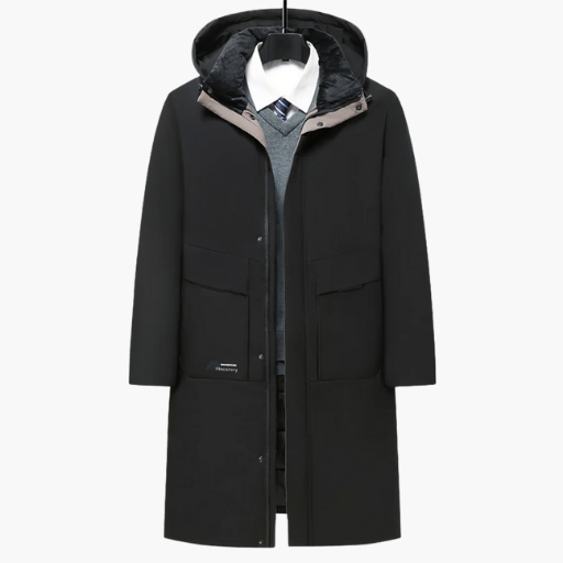 Men’s Long Hooded Winter Parka – Warm Waterproof Insulated Coat