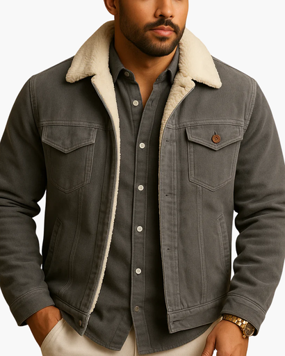 Men’s corduroy jacket with sherpa lining
