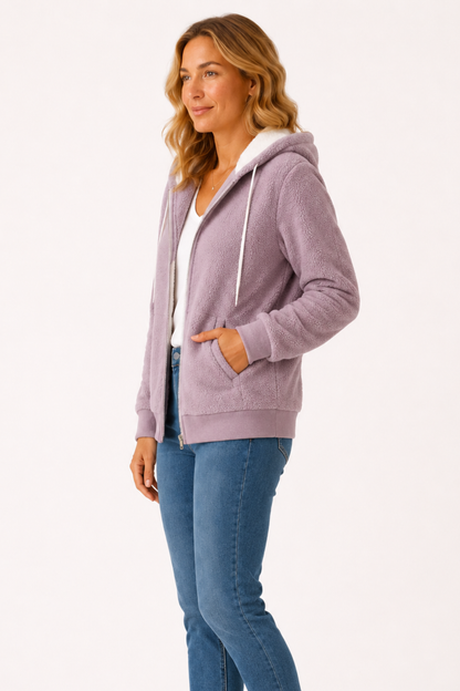 Women’s fleece-lined hooded jacket comfort & relaxed style