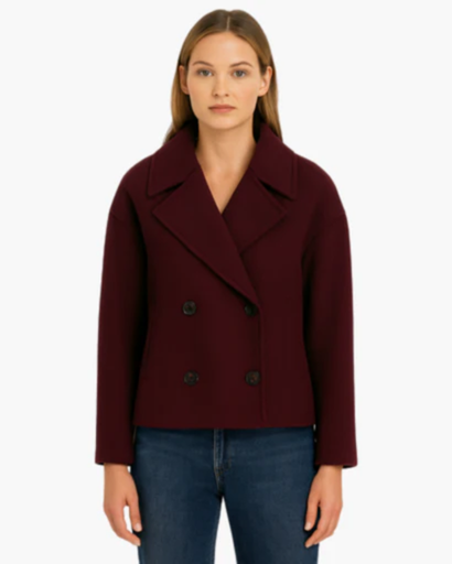 Women's short double-breasted cotton jacket — chic & modern