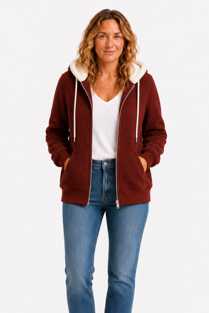 Women’s fleece-lined hooded jacket comfort & relaxed style