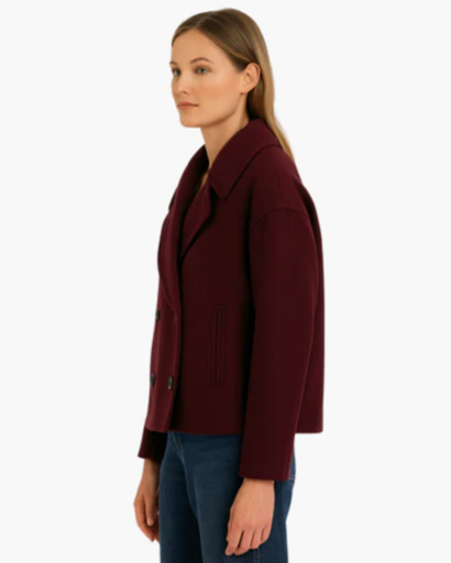 Women's short double-breasted cotton jacket — chic & modern