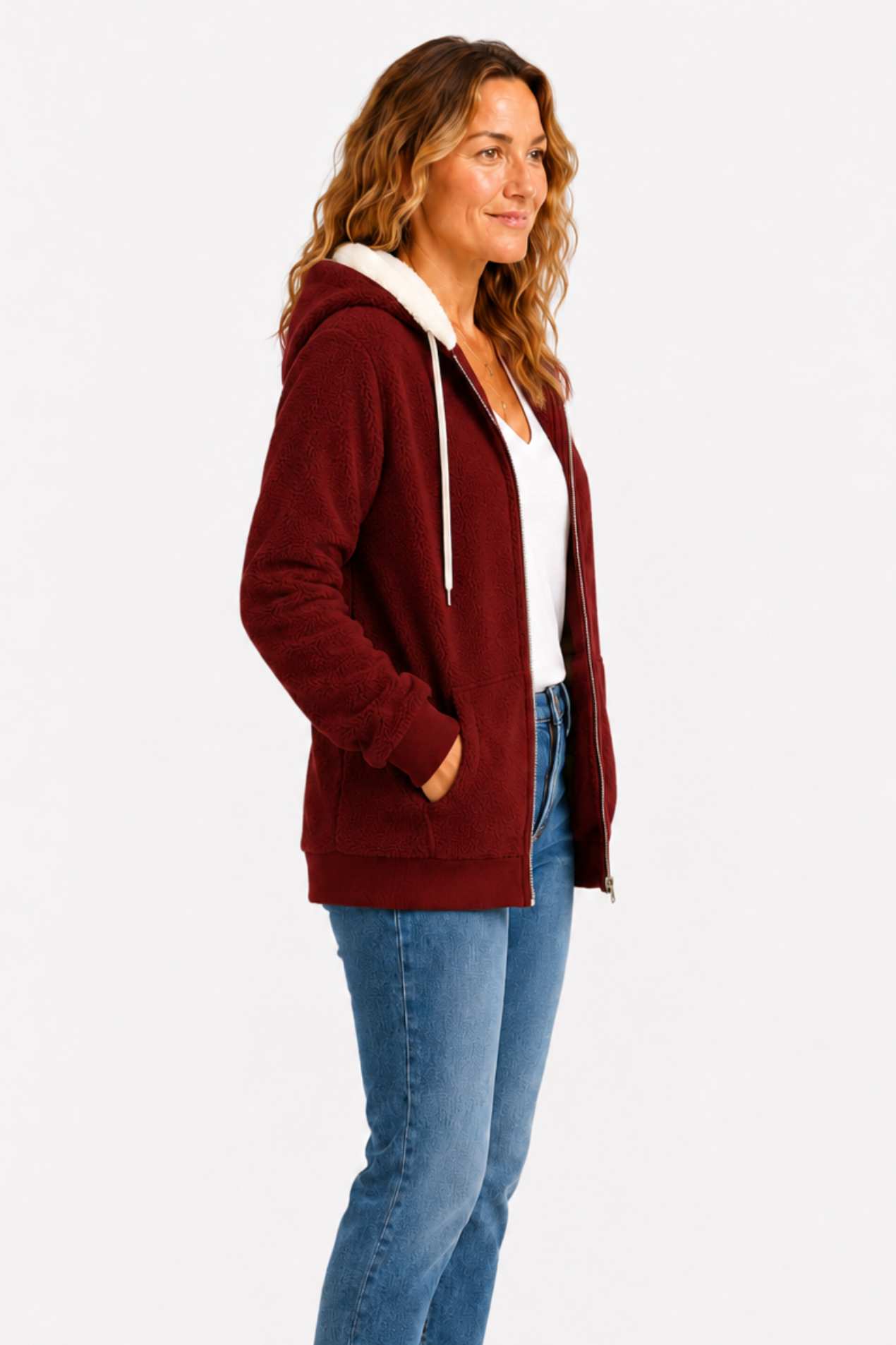Women’s fleece-lined hooded jacket comfort & relaxed style