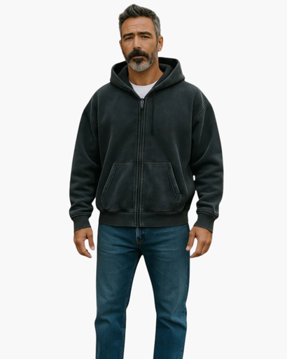 Mens oversized zipped hoodie