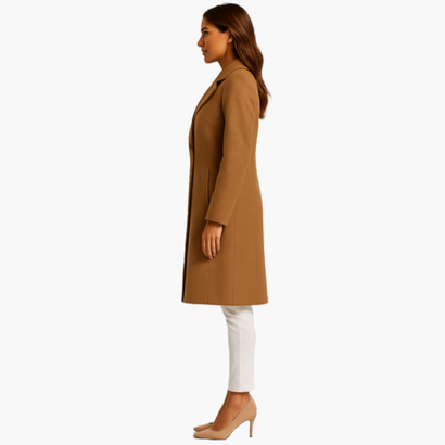 Women’s Elegant Long Coat – Double-Breasted, Chic & Timeless