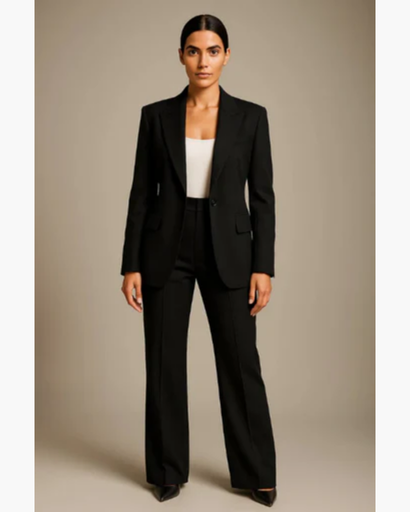 Women's suit set — blazer with elegant straight-cut trousers
