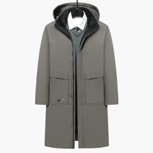 Men’s Long Hooded Winter Parka – Warm Waterproof Insulated Coat