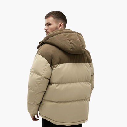Men’s Fleece-Lined Winter Jacket with Removable Hood