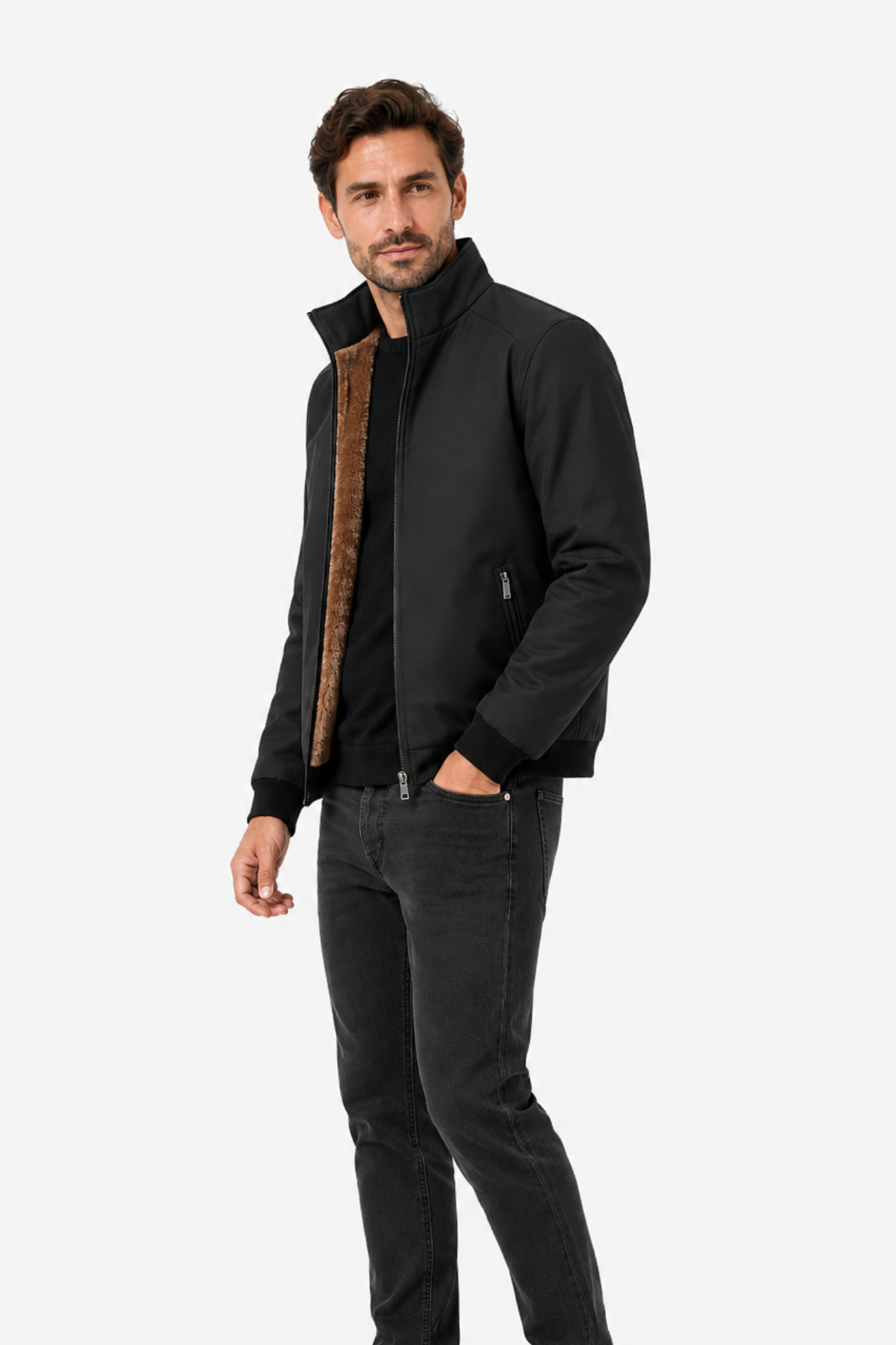 Men’s winter jacket with fleece lining warm and comfortable