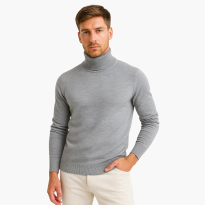 Men’s Turtleneck Sweater - Virgin Wool - Classic Design - Comfortable Fit