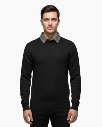 Men's shirt collar sweater — minimalist elegance and modern comfort