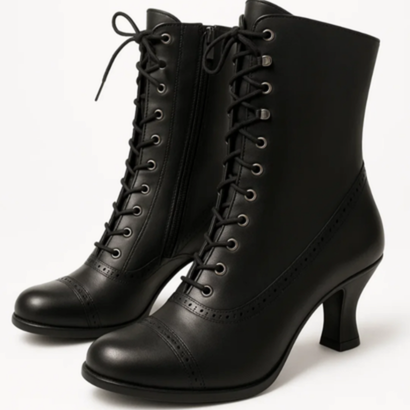 Women’s Retro Lace-Up Ankle Boots – Classic Elegance & Vintage Style