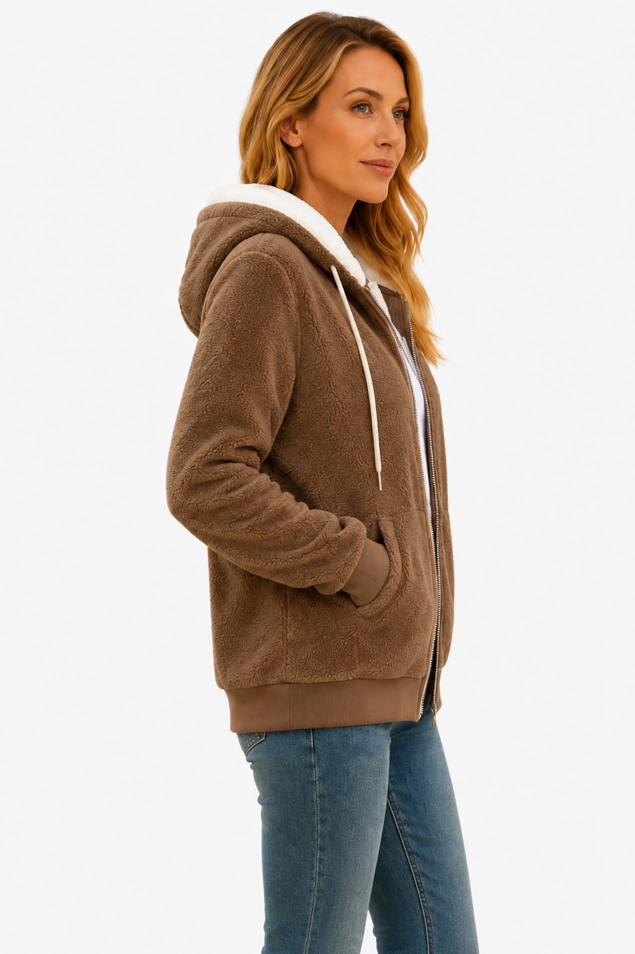 Women’s fleece-lined hooded jacket comfort & relaxed style