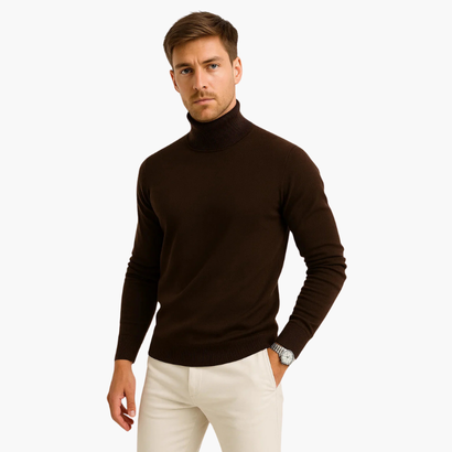 Men’s Turtleneck Sweater - Virgin Wool - Classic Design - Comfortable Fit