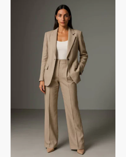 Women's suit set — blazer with elegant straight-cut trousers