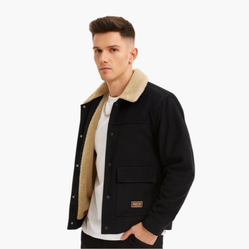 Men's Corduroy Jacket with Fleece Lining – Urban Style and Guaranteed Warmth