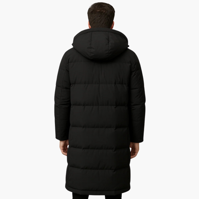 Men’s Insulated Long Puffer Coat – Waterproof Winter Trench