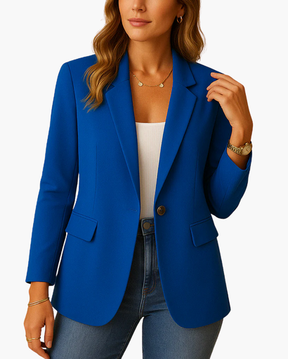 Women’s tailored-collar blazer with one-button fastening