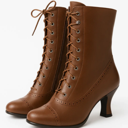 Women’s Retro Lace-Up Ankle Boots – Classic Elegance & Vintage Style