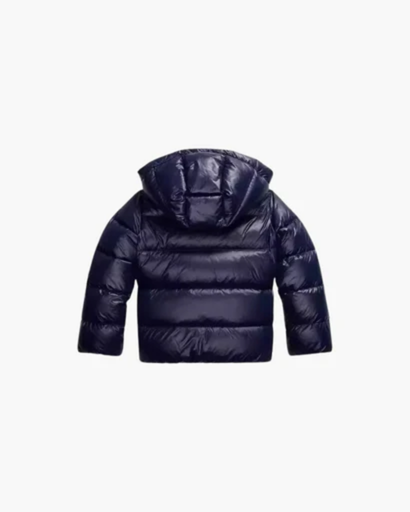 Women's short puffer jacket with hood