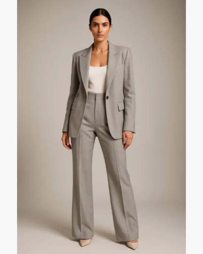 Women's suit set — blazer with elegant straight-cut trousers